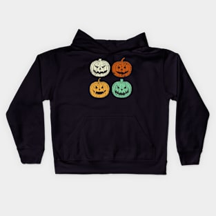 Retro Pumpkin Halloween Kids Hoodie